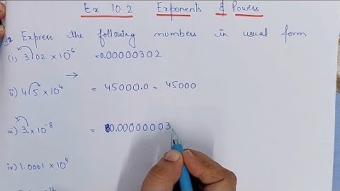 Express the following Numbers in usual Form  I Exponents and Powers I Class  8 I