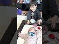３歳と０歳のごっこ遊び♡