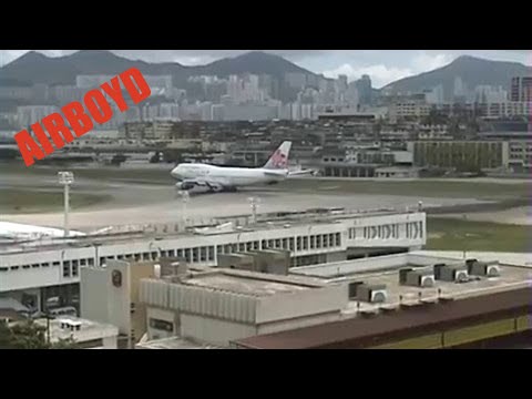 China Airlines Boeing 747 takeoff Hong Kong Kai Tak Airport é¦æ¸¯åå¾·æ©å ´