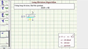 Ex: Long Division - 4 Digit Divided by 2 Digit (With Remainder)