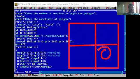 Scan Line Polygon filling program implementation in C++ Part 2