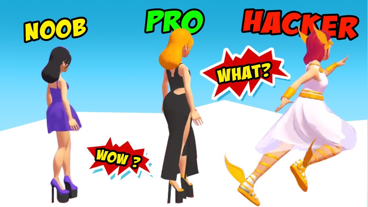 NOOB vs PRO vs HACKER in Shoe Race