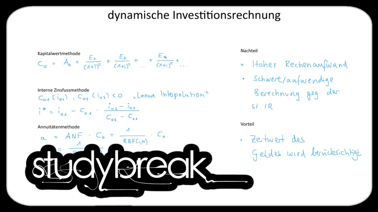 Dynamische Investitionsrechnung, Übersicht | Investition und
