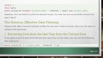 How to Query Last Year