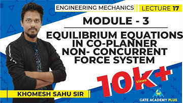 Lecture 17 | Module 3 | Equilibrium Equation in Co-planner Non-concurrent...| Engineering Mechanics