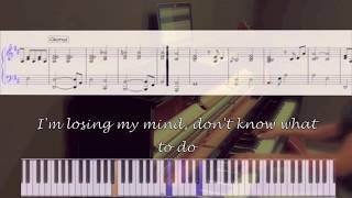 Video thumbnail of "Christina Aguilera - Unless It's With You | Karaoke Piano Instrumental (With Tutorial, Sheet Music)"