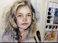 Loose watercolor portrait painting  pencil sketch demo christine karron watercolorpainting