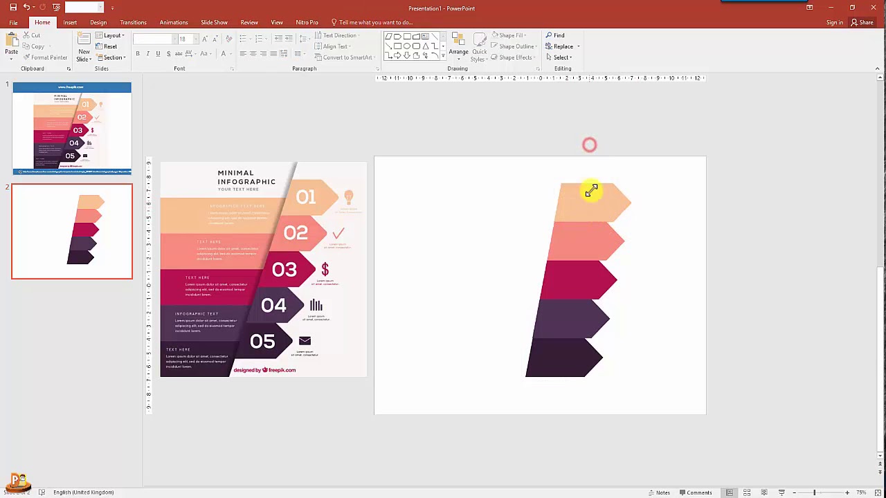 ตัวอย่างการทำ Powerpoint Style Infographic Ex. 3 (อธิบายทีละขั้นตอน)