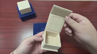Wholesale Soft Surface Necklace Gift Box with Hinged Lid Deep Blue and Ivory Jewelry Cases screenshot 1