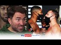 Eddie Hearn reacts to Anthony Joshua & Kubrat Pulev's FIERY face-off😡