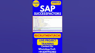 SAP SuccessFactors RCM Training Online Tutorial Class 51 1st Sept 2025 #sapsuccessfactorstraining