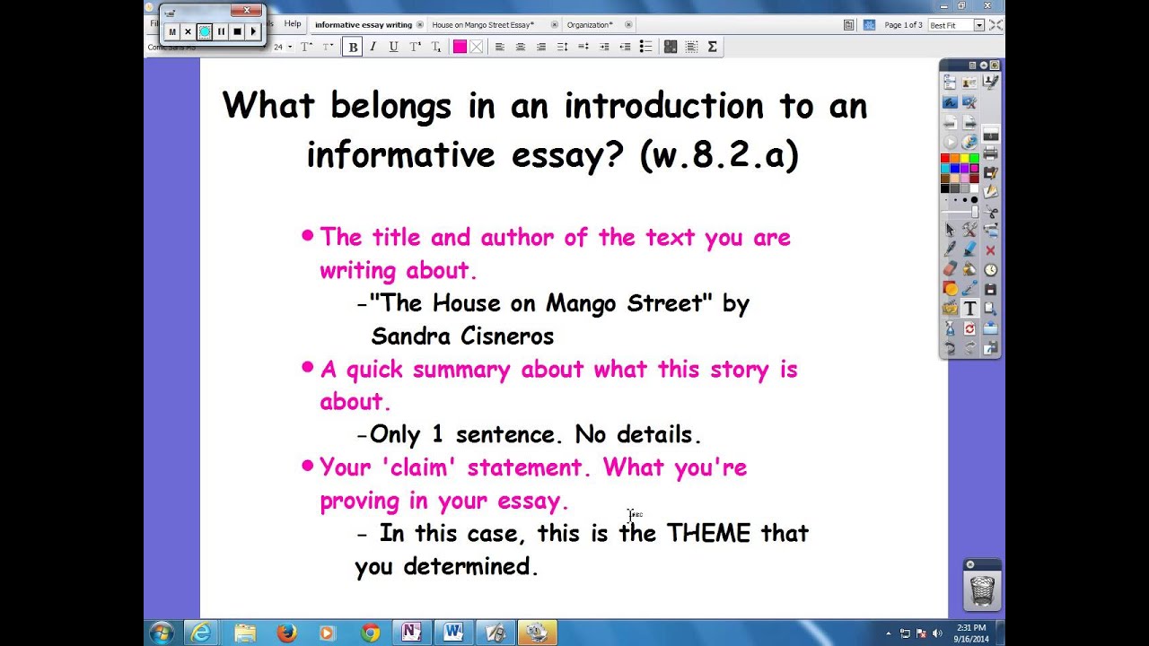 how to write an introduction for an informative essay