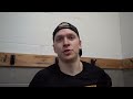 Schmaltz speaks with the media following a win at Belleville