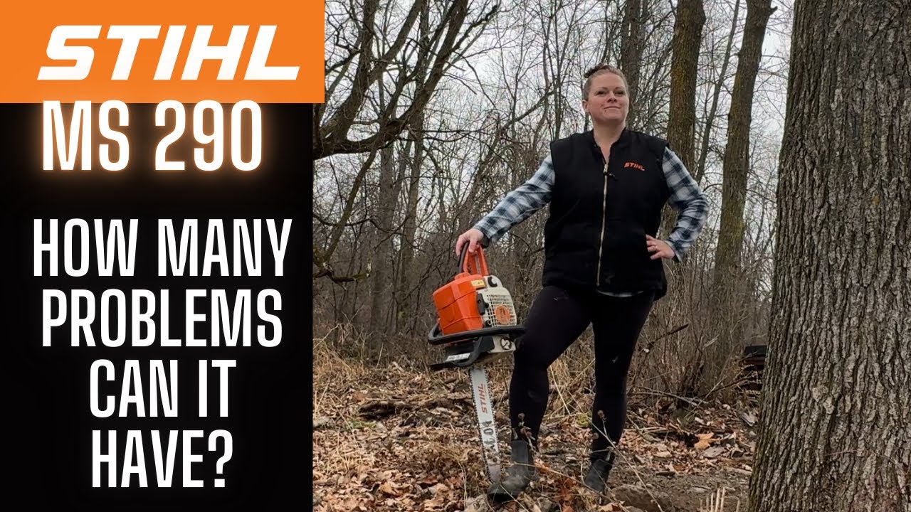 Stihl MS290 Farm Boss Chainsaw - Chain on Backwards!  Where Does The 2 Stroke Oil Go?  Scored?