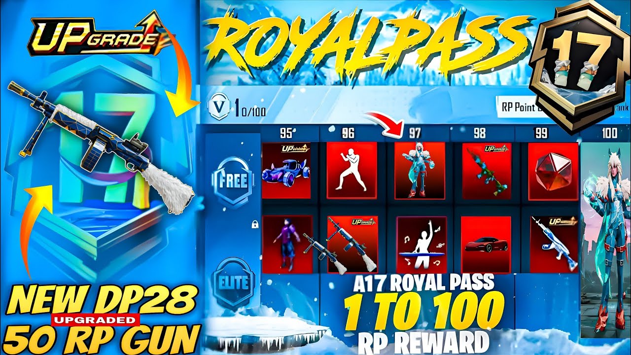 ✅ A17 Royal Pass & 50 Rp Gun DP28 😱| BGMI A17 Royal Pass Leaks | Pubg A17 Royal Pass | PUBGM/BGMI
