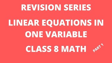 10 important questions (MCQ) for chapter 2 class 8 math | Linear Equations in One Variable class 8 |
