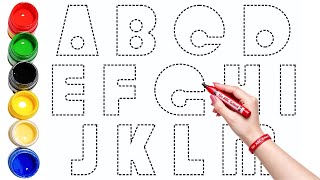 How to Draw and Trace Alphabets A to M | Capital Letters Tracing Part 1 | Easy ABC Writing