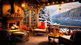 Winter Cozy Porch Ambience ~ Jazz Relaxing Music❄️Smooth Jazz Instrumental Music to Work,Study,Focus