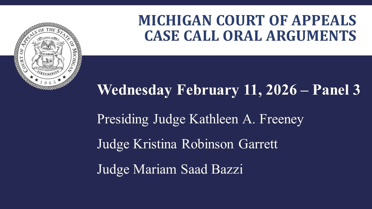 MCOA Oral Arguments February 11, 2026 - Panel 3