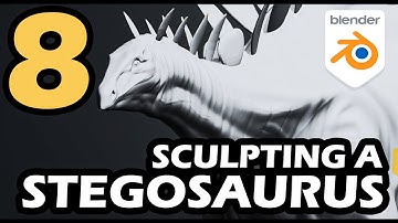 Sculpting a Stegosaurus aka the "Roof Lizard" Dino! [Part 8] in Blender 3.3