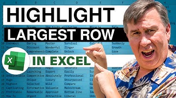 Excel - Highlight Entire Row of the Record with the Largest Value Row  - Episode 1207