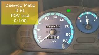 Разгон daewoo matiz 0.8 L до 100 км/ч POV TEST MATIZ