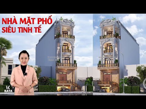 Mẫu thiết kế nhà phố 5m tân cổ điển đẹp 5 tầng bán hầm | Katahome