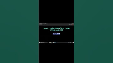 How to make neon text effect using html CSS