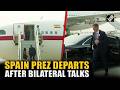 Spanish President Pedro Sanchez departs after holding Bilateral talks with PM Narendra Modi