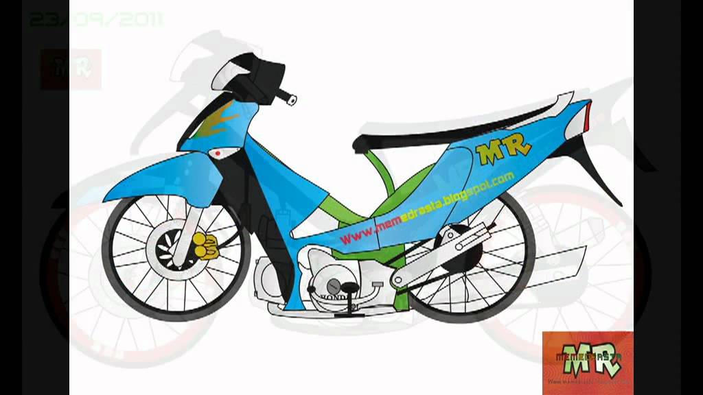  Gambar  Modifikasi Motor  dengan software CorelDraw Desain 