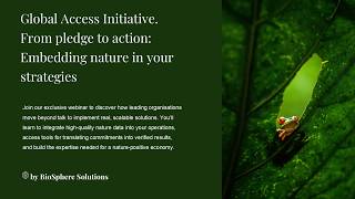 Webinar From Pledges to Action: Embedding nature in your strategies