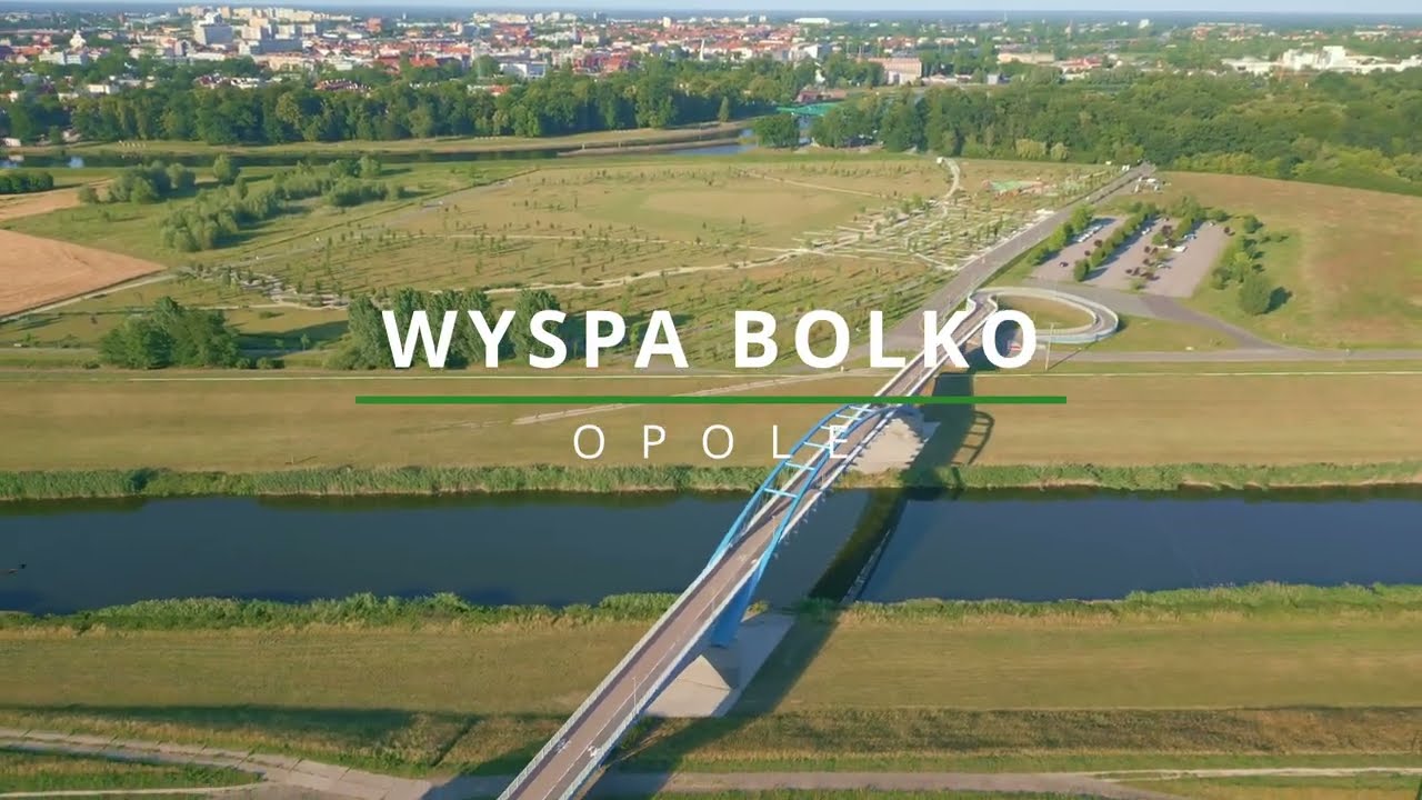 Wyspa Bolko Opole z Drona. 
