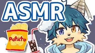 【ASMR】お菓子を食べながらささやき声で雑談（作業／睡眠）【ケモノVtuber】#shorts