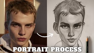 Draw with me  my full portrait process