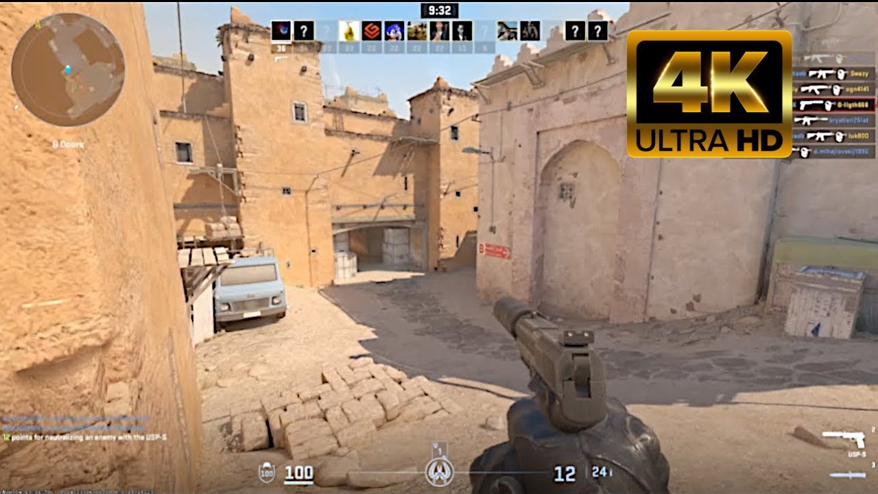 Counter Strike 2 - Dust 2 - Deathmatch Only USP-S 4k Full Gameplay 45 ...