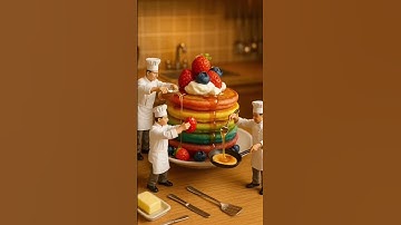 Tiny Chefs Make Rainbow Pancakes! 🌈🍓🥞#MiniatureWorld#Shorts #PancakeArt#aishorts#miniature#yt#viral