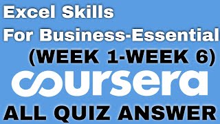 Excel Skills for Business: Essentials coursera quiz answers | Excel Skills for Business: Essentials