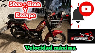 Velocidad máxima en un zanella 50cc limado