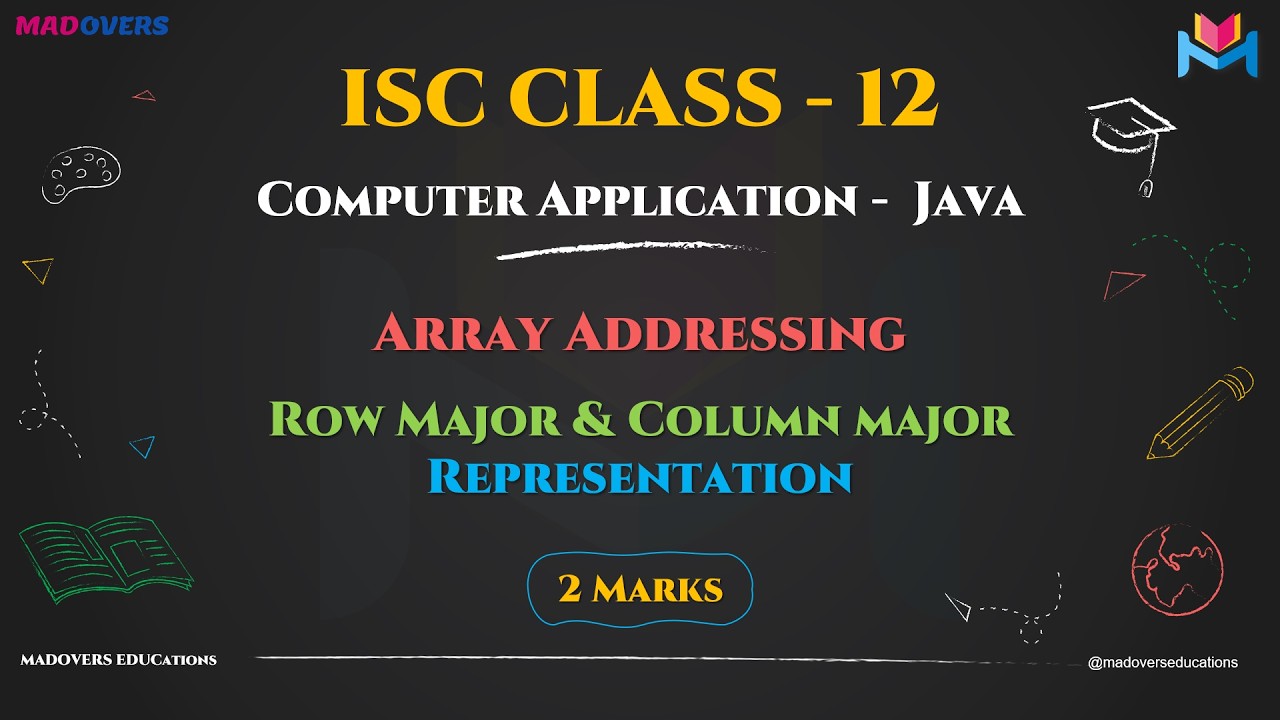 ISC Class 12 Computer Applications | Row Major & Column Major ...