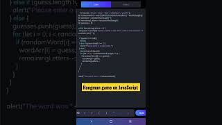 JavaScript mini projects game with Source Code (Hangman game) screenshot 3