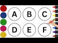 Learn Cute ABC Alphabet Drawing Painting Colouring for kids Toddlers Easy ABC step by step Drawing