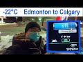 -22°C Kona EV Winter Road Trip + Charging Experiment: Edmonton to Calgary