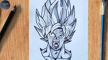How to draw Goku | Goku Ultra Instinct drawing step by step | Easy Anime Drawing.