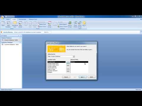 Access tutorial | Creating simple Query wizard | MS Access Query tutorial | Using the Query Wizard