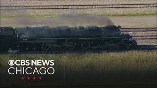 Union Pacific's Big Boy steam locomotive rolls toward West Chicago