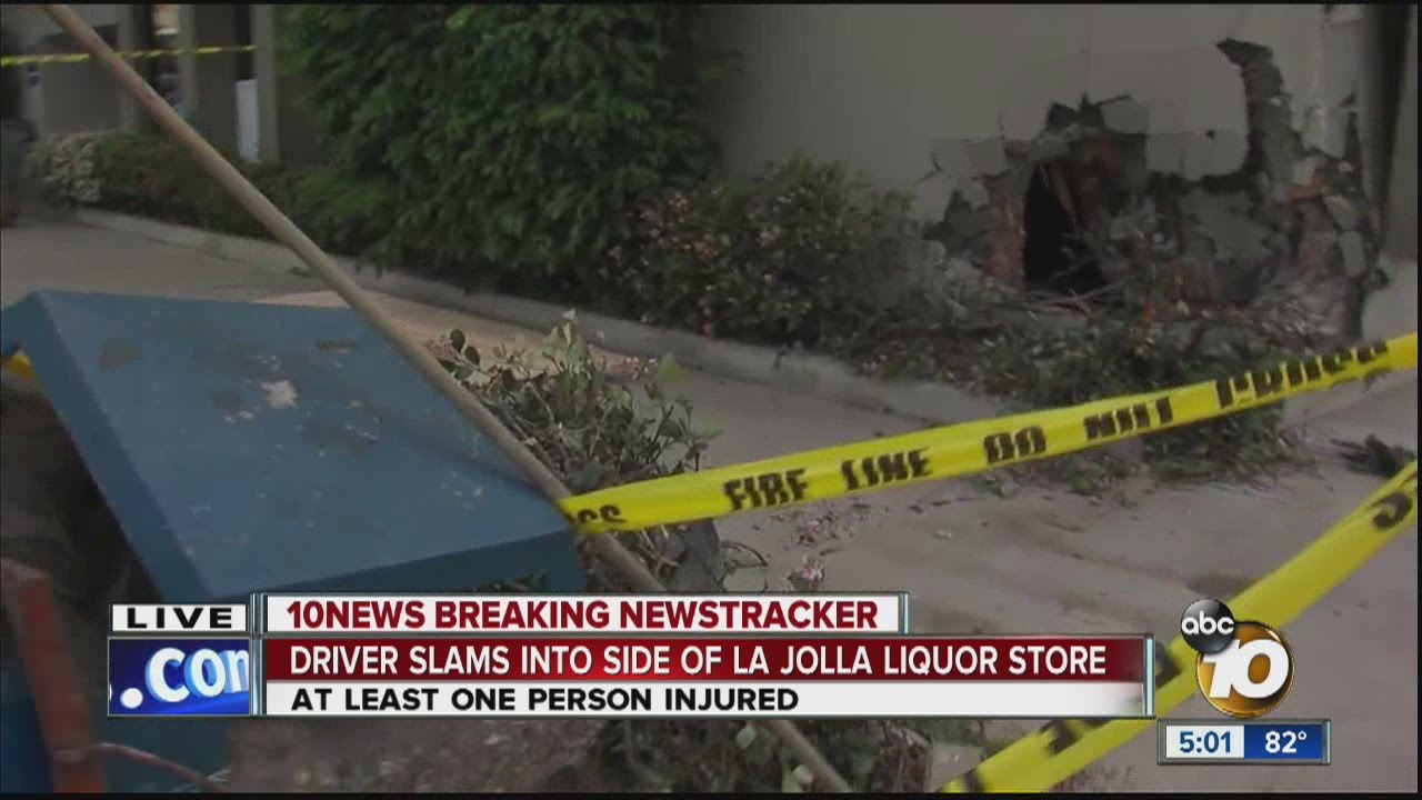 Car crashes into building in La Jolla - YouTube