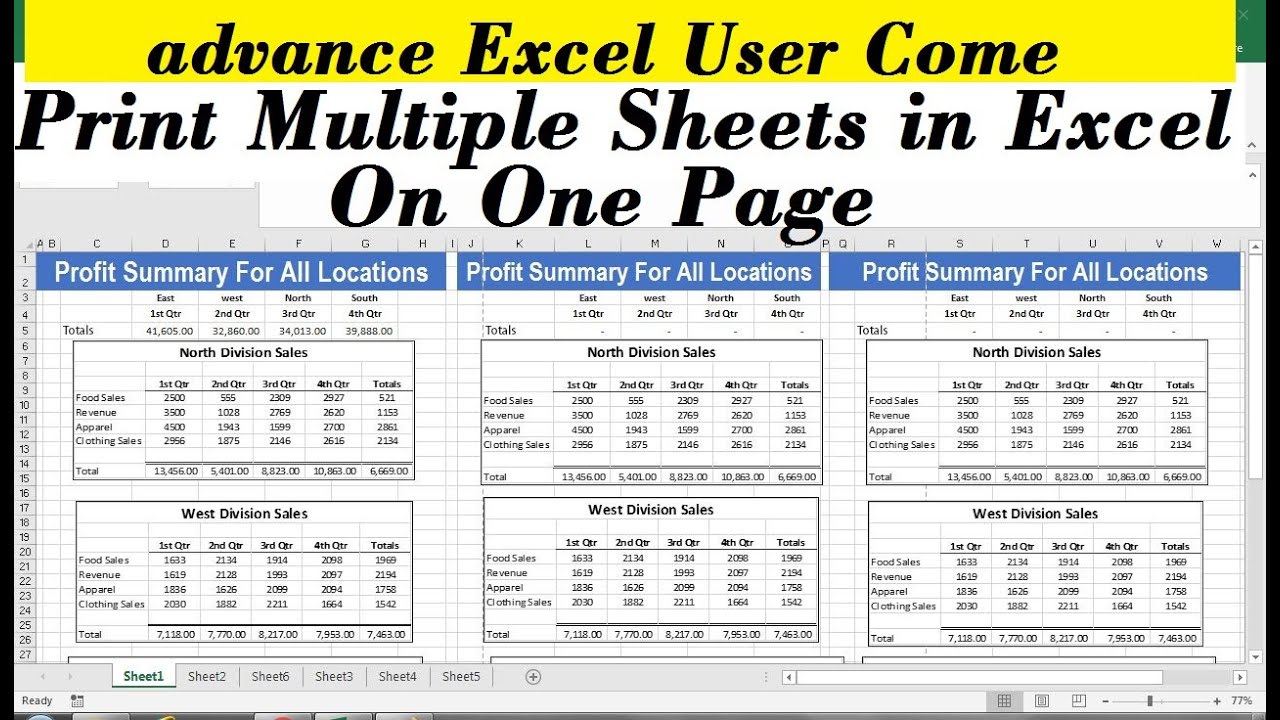 Print All Worksheets On One Page Excel