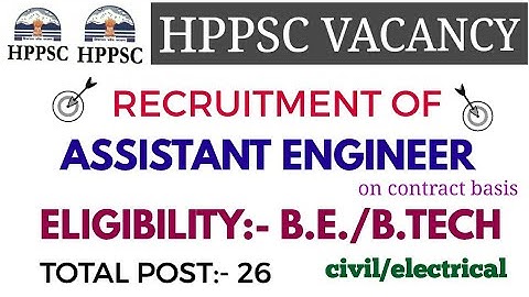 HPPSC RECRUITMENT OF ASSISTANT ENGINEER ON CONTRACT BASIS