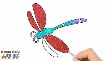 Cách Vẽ Chú Chuồn Chuồn Màu Kim Tuyến | How To Draw a Glitter  Dragonfly | VẼ TRANH TÔ MÀU CHO BÉ