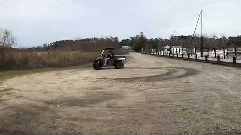 Polaris ranger doing donuts